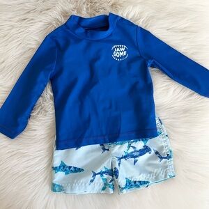Carters Swim Shorts and Rashguard